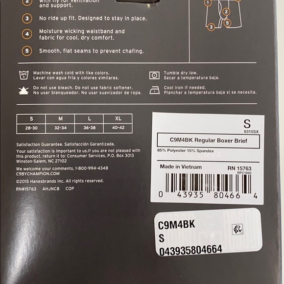 New men’s Champion 2 pack black boxer briefs - Picture 6 of 7